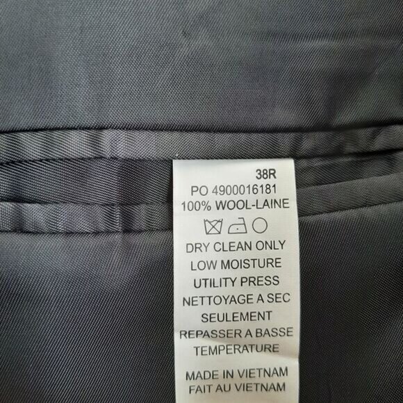 CHAPS 100% Wool Pinstripe Blazer Jacket Navy Blue Men's Sz 38 R - Picture 15 of 15